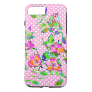 Vintage Rose - rosa und weiße Polka-Punkte Case-Mate iPhone Hülle