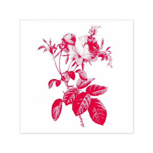 VINTAGE ROSE RUBBER BRIEFMARKE PERMASTEMPEL (Design)