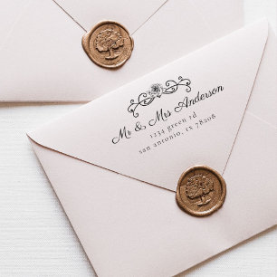 Vintage Rose Rücksendeadresse Gummi Briefmarke Permastempel