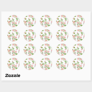 Vintage Rose Runder Aufkleber