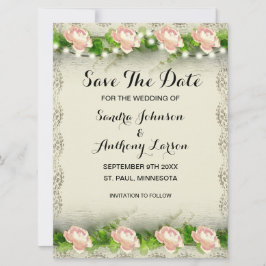 Vintage Rose Save the Date