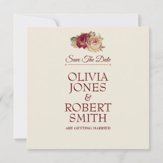 Vintage Rose Save the Date