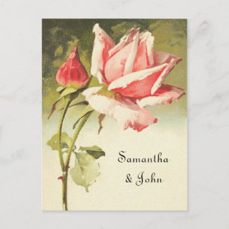 Vintage Rose Save the Date Ankündigungspostkarte