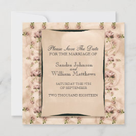 Vintage Rose Save the Date Einladung