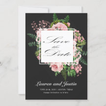 Vintage Rose Save the Date romantische Karte