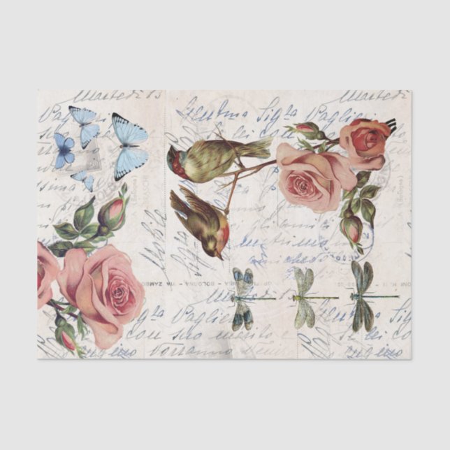 Vintage Rose Seidenpapier (Vorderseite)