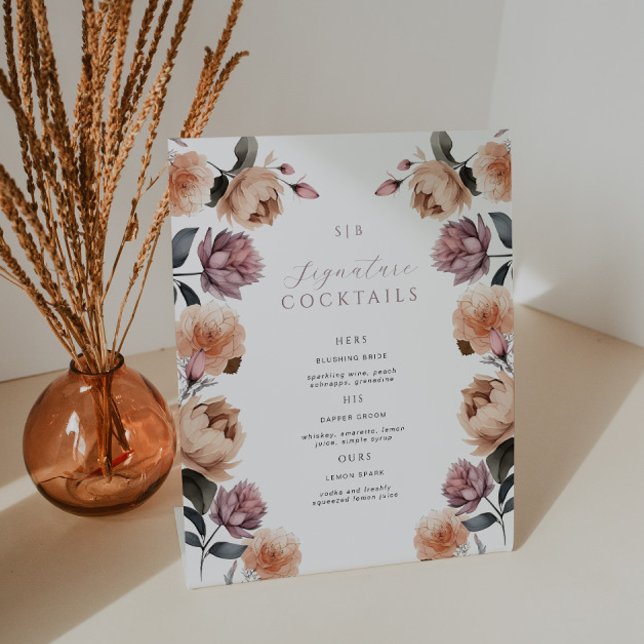 Vintage Rose Signature Cocktail Hochzeitstisch Sockelschild (Von Creator hochgeladen)