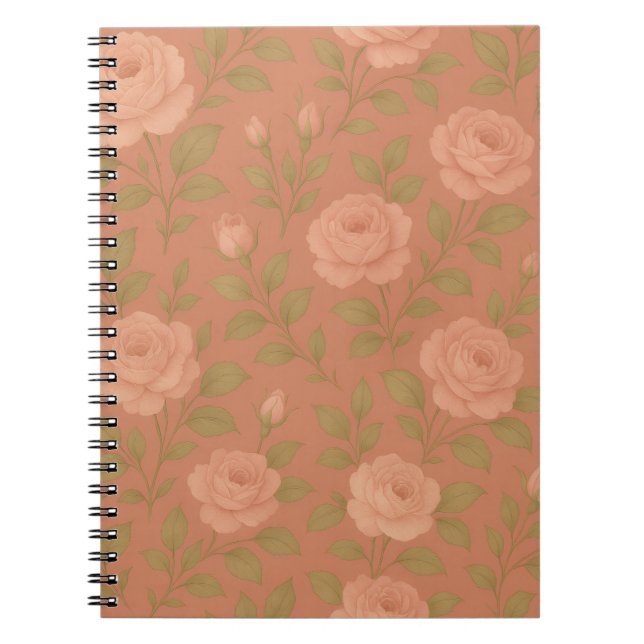 Vintage Rose Spiral Notebook Notizblock (Vorderseite)
