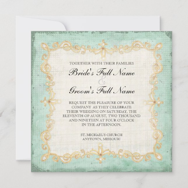 Vintage Rose Stargazer Lily Butterfly in Hydrangea Einladung (Vorderseite)