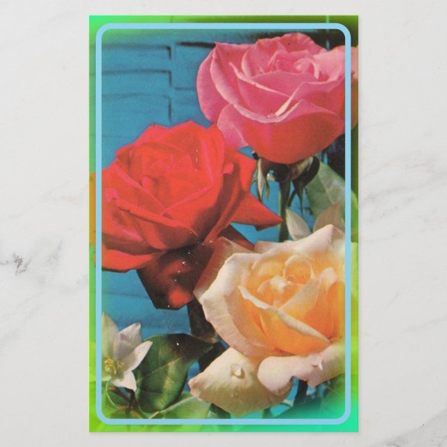 Vintage Rose Stationery Briefpapier (Vorderseite)