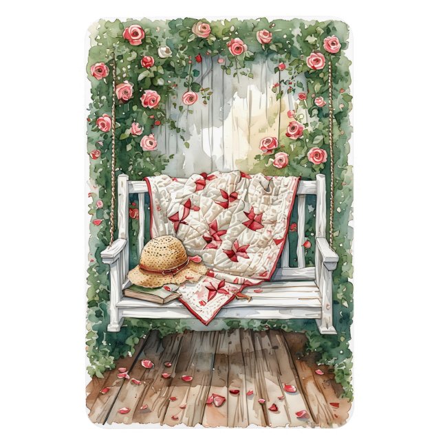 Vintage Rose Swing mit Quilcharme Magnet (Vertikal)