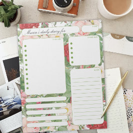 Vintage Rose Tagesplannotizen und Aufgabenliste Notizblock