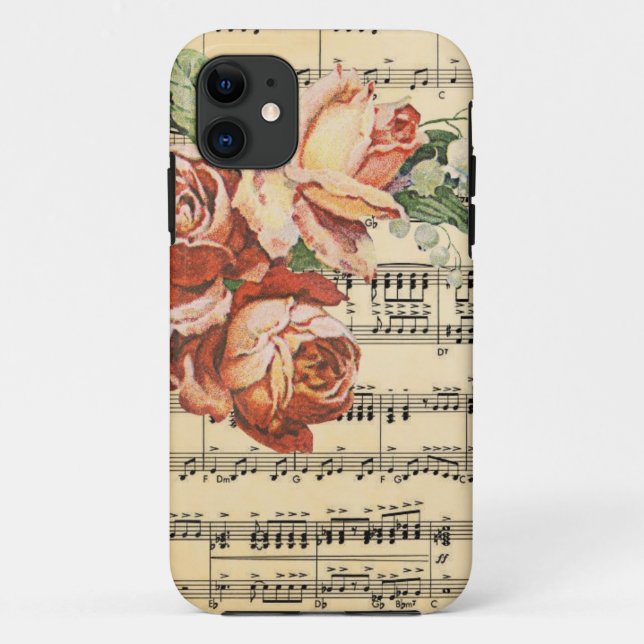 Vintage Rose Trio & Music Case-Mate iPhone Hülle (Rückseite)
