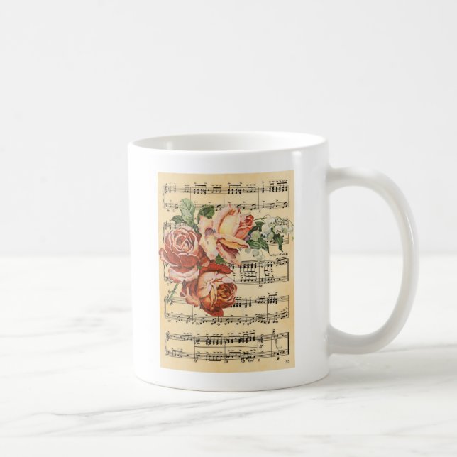 Vintage Rose Trio & Music Kaffeetasse (Rechts)
