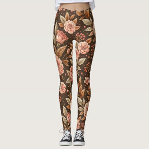 Vintage Rose und Berries Blumenmuster Leggings