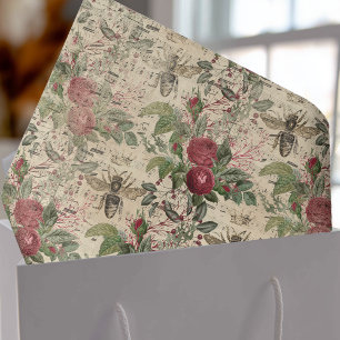 Vintage Rose und Bienen Seidenpapier