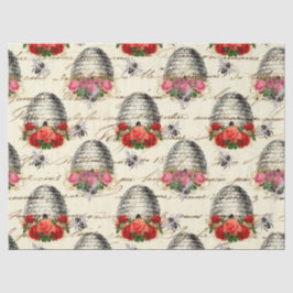 Vintage Rose und Bienenentzug Seidenpapier