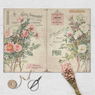 Vintage Rose und Ephemera Decoupage Seidenpapier