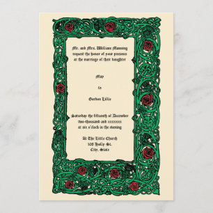 Vintage Rose und Hochzeitseinladungen Einladung