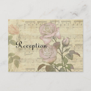 Vintage Rose und Musik Score Hochzeit Set Einladung