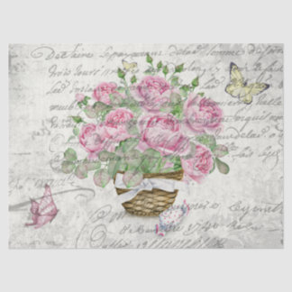 Vintage Rose und Schmetterlinge Ephemera Seidenpapier