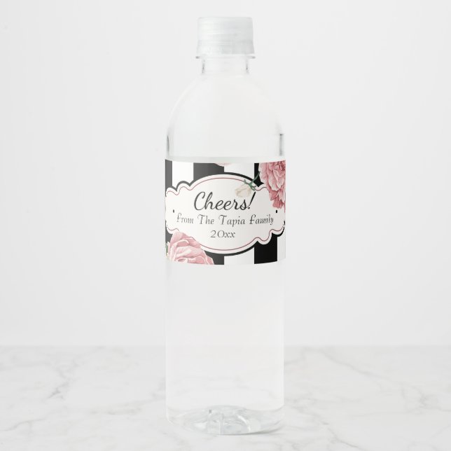 Vintage Rose und Streifen (Vorderseite)