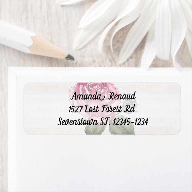 Vintage Rose und Vellum-Adressetikett (Insitu)