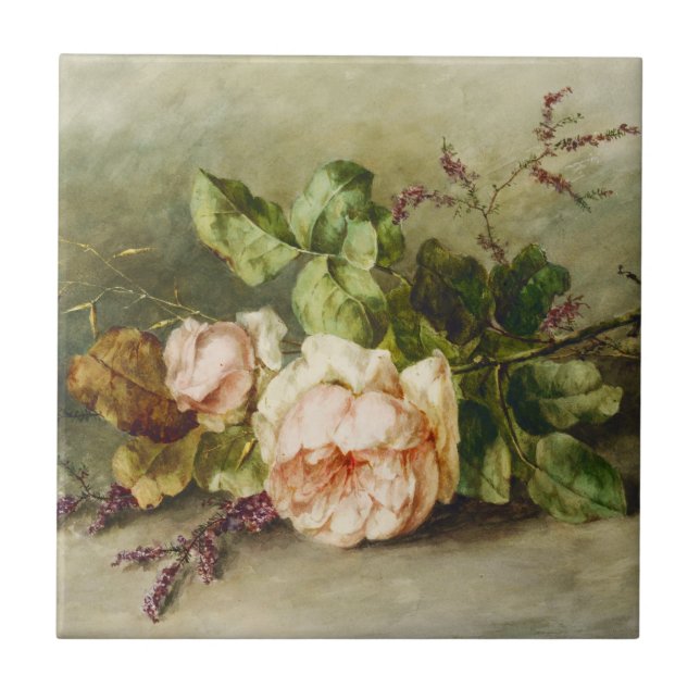 Vintage Rose von Margaretha Roosenboom Fliese (Vorderseite)