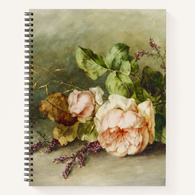 Vintage Rose von Margaretha Roosenboom Notizbuch (Vorderseite)