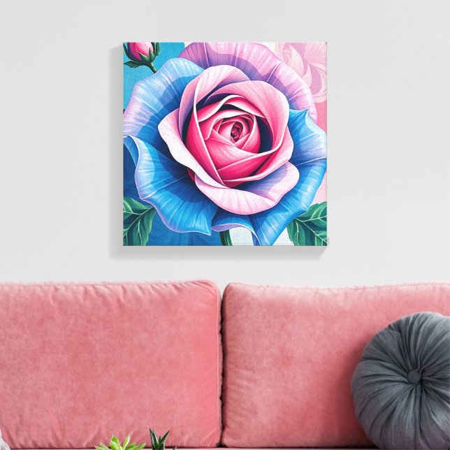Vintage Rose Wanddekoration Antike Blume Kunst Leinwanddruck (Insitu (Wohnzimmer))
