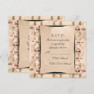 Vintage Rose Wedding R.S.V.P. Einladung