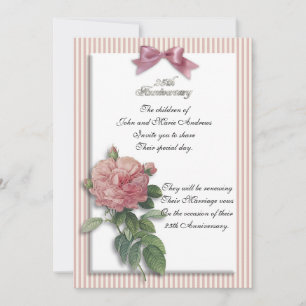 Vintage Rose zum 25. Jahrestag Einladung