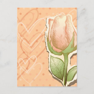 Vintage Rosebude, Postkarte