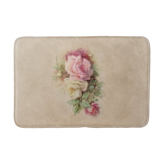 Vintage Rosen Badematte (Vorderseite)