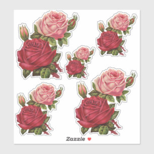 Vintage Rosen-Blumen-Vinylkonturn-Aufkleber Aufkleber