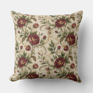 Vintage-Rosen-Blumenmuster - Blumen-Design Kissen
