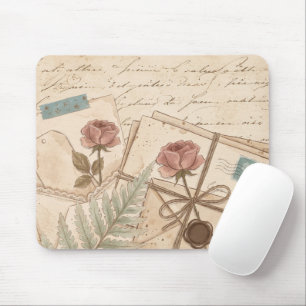 Vintage-Rosen-Botanik-Ephemera Mousepad