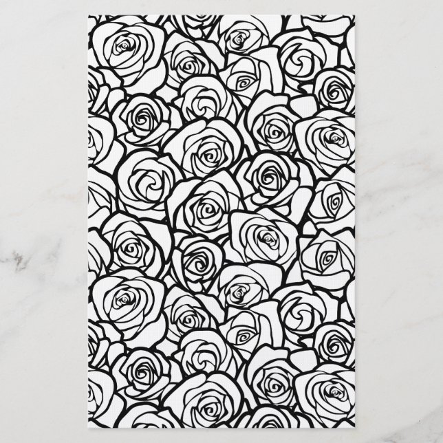 Vintage Rosen Briefpapier (Vorderseite)