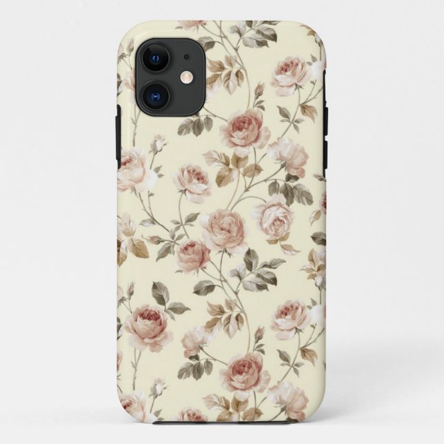Vintage Rosen Case-Mate iPhone Hülle (Rückseite)