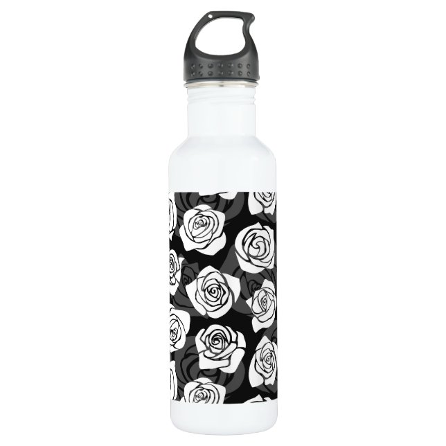 Vintage Rosen Edelstahlflasche (Vorderseite)