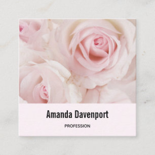 Vintage-Rosen elegant Bouquet Quadratische Visitenkarte