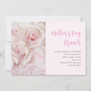 Vintage Rosen Eleganter Muttertag Brunch Einladung