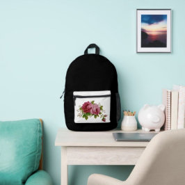 Vintage-Rosen-Eleganz Bedruckter Rucksack