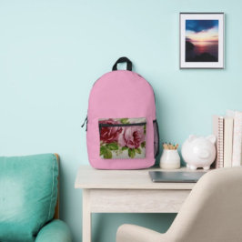 Vintage-Rosen-Eleganz Bedruckter Rucksack