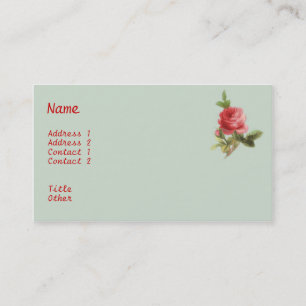 Vintage Rosen-Geschäfts-Karte Visitenkarte
