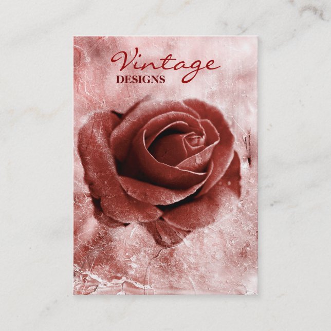 Vintage Rosen-Geschäfts-Karte Visitenkarte (Vorderseite)