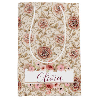 Vintage-Rosen-Geschenktasche Mittlere Geschenktüte