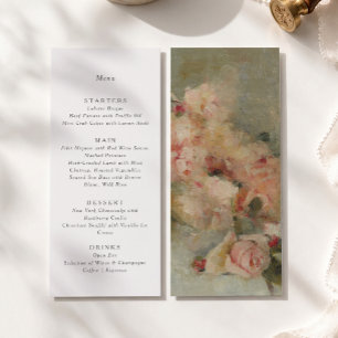Vintage-Rosen Hochzeitsmenükarte im Kunststil Einladung