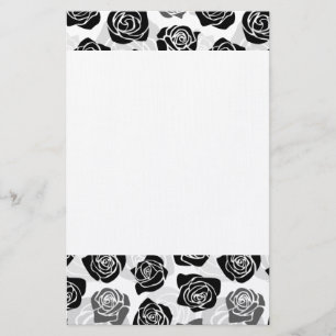 Vintage Rosen in Schwarzweiß Briefpapier