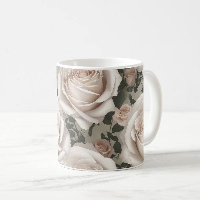 Vintage Rosen Kaffeetasse (VorderseiteRechts)